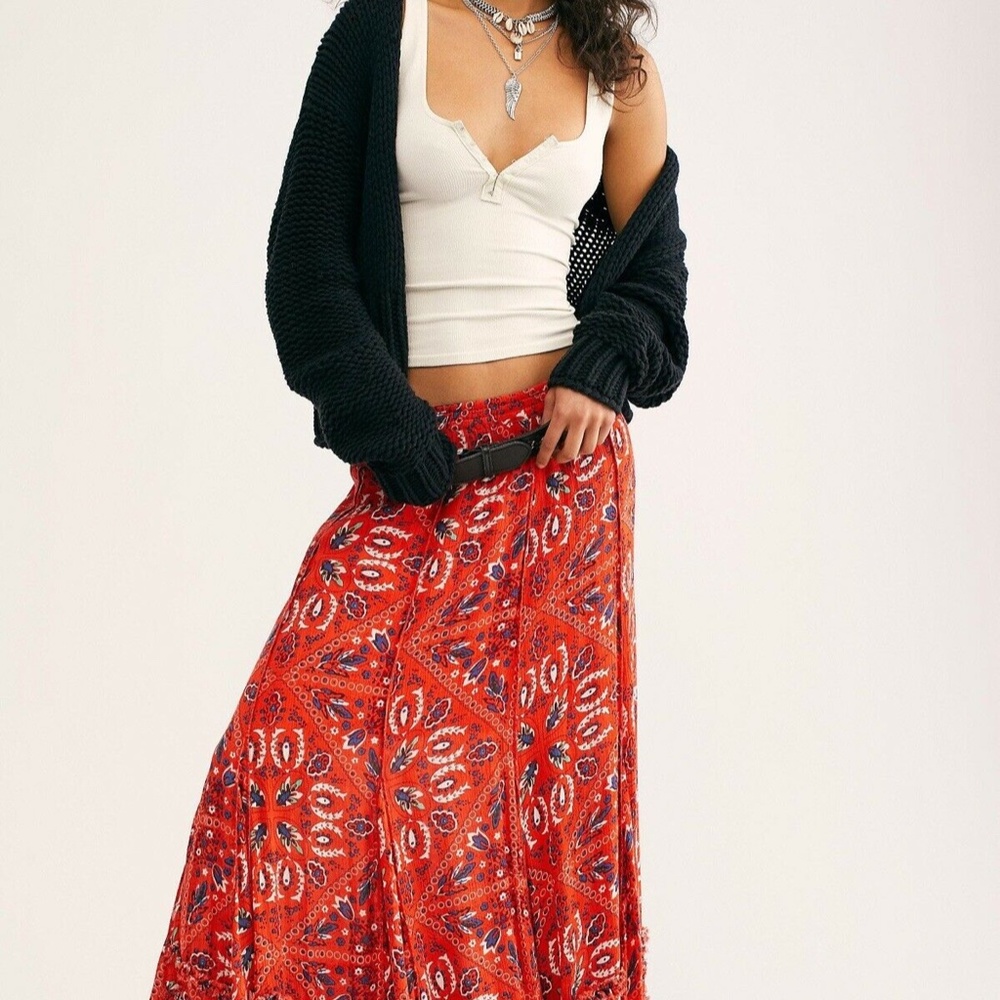 Free People Boho Maxi Skirt